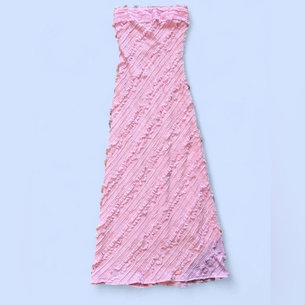 SOLD Endless Rose STRAPLESS RUFFLED MAXI DRESS sz S